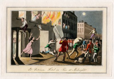 Fire in a Hotel in London, at Midnight by Samuel Alken