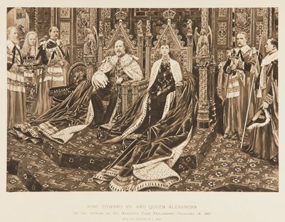 King Edward VII and Queen Alexandra in Parliament by Samuel Begg