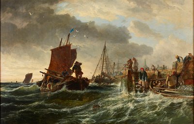 Incoming Storm, Newhaven Harbour by Samuel Bough