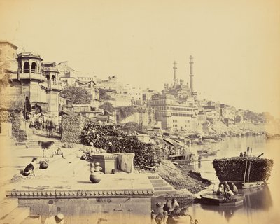 Benares; The Great Mosque of Aurangzeb, and Adjoining Ghats by Samuel Bourne
