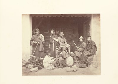 Darjeeling; Group of Bhooteas and Nepaulese by Samuel Bourne