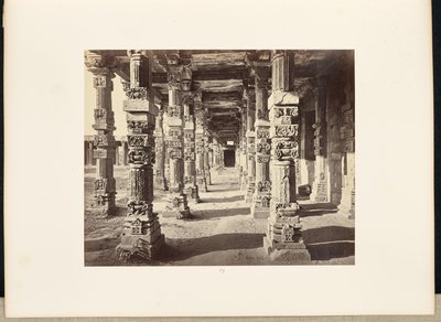 Delhi; The Qutub Minar, Interior View of the Eastern Colonnade by Samuel Bourne