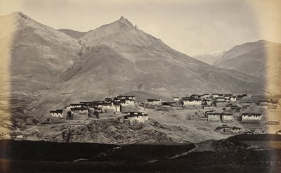 The Village of Kibber, Spiti, with Chikkim in the Distance by Samuel Bourne