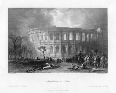 Amphitheatre at Nîmes, France, 19th century by Samuel Bradshaw