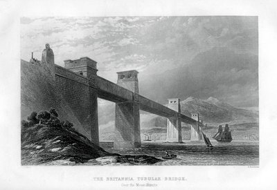 The Britannia Tubular Bridge over the Menai Straits, Wales by Samuel Bradshaw