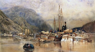 Shipping on the Hudson River by Samuel Colman