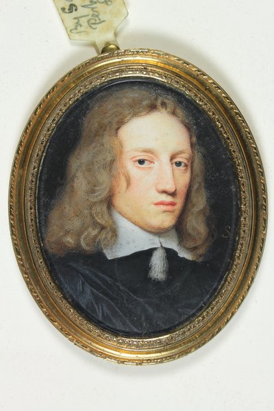 Gentleman in black doublet by Samuel Cooper