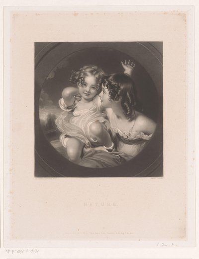 Two Children with Curls by Samuel Cousins