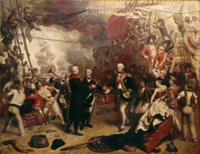 Admiral Duncan Receiving the Sword of the Dutch Admiral de Winter at the Battle of Camperdown by Samuel Drummond