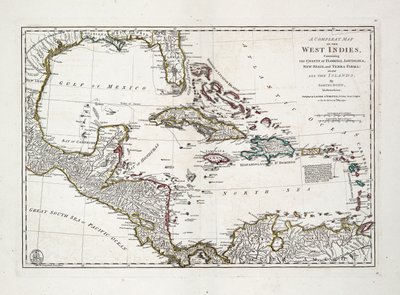 A Complete Map of the West Indies Containing the Coasts of Florida, Louisiana, New Spain and Terra Firma with All the Islands by Samuel Dunn