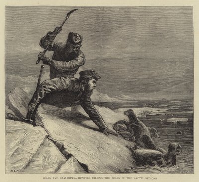 Seals and Sealskins, Hunters Killing the Seals in the Arctic Regions by Samuel Edmund Waller