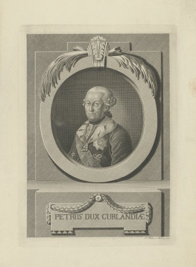 Peter von Biron 1724-1800, Duke of Courland and Semigallia, 1781 by Samuel Gottlieb Kuetner