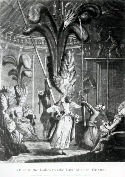 A Hint to the Ladies to Take Care of Their Heads, Published by Sayer and Bennett, 1776 by Samuel Hieronymous Grimm