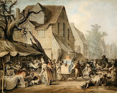 A Market Scene by Samuel Hieronymous Grimm