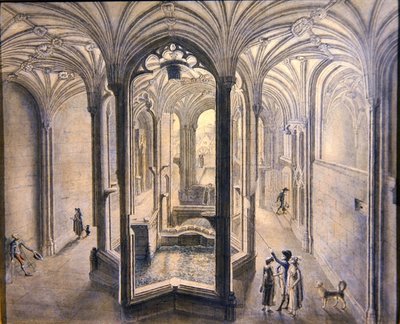 Interior view of Holywell Spa, North Wales by Samuel Hieronymous Grimm