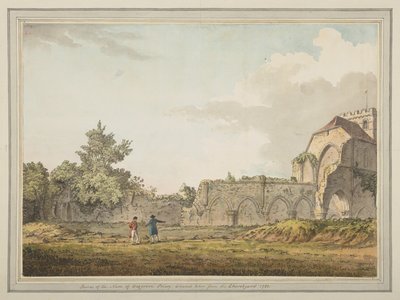 Ruins of the nave of Boxgrove priory church taken from the Churchyard by Samuel Hieronymous Grimm