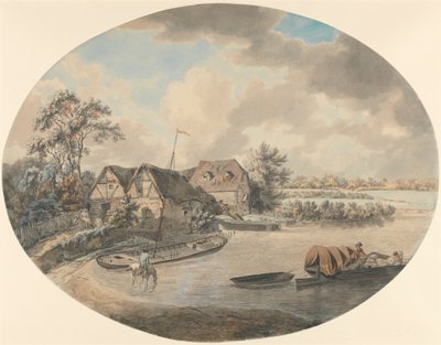 Mill on the Avon, Pershore, Worcestershire by Samuel Hieronymus Grimm