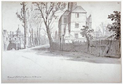 View of the Upper Part of St Marylebone High Street and the Turnpike, London by Samuel Hieronymus Grimm