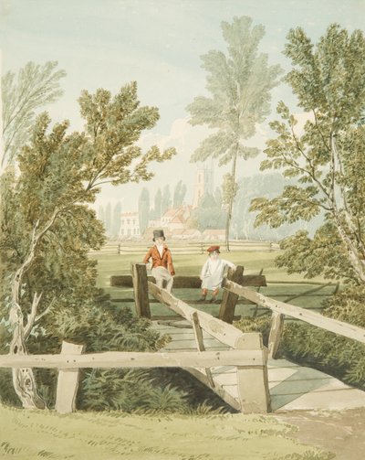 Two Boys on a Stile at Brislington Brook, c.1824 by Samuel Jackson