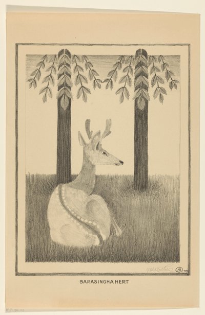 Barasingha Deer by Samuel Jessurun de Mesquita (signed by artist)