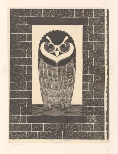 Ringed Owl by Samuel Jessurun de Mesquita (signed by artist)