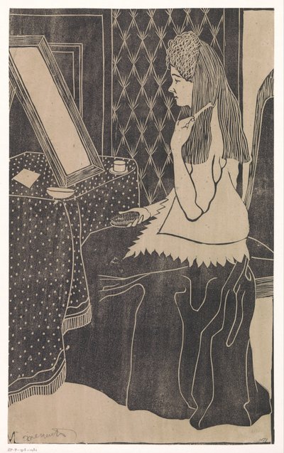 Woman at Dressing Table by Samuel Jessurun de Mesquita (signed by artist)
