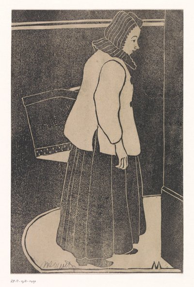 Woman with Box or Basket by Samuel Jessurun de Mesquita (signed by artist)