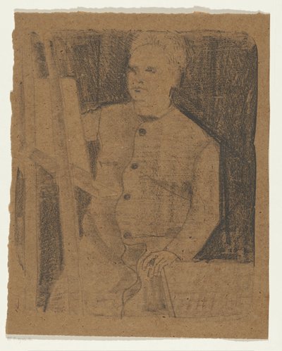 Self-portrait behind easel by Samuel Jessurun de Mesquita (signed by artist)