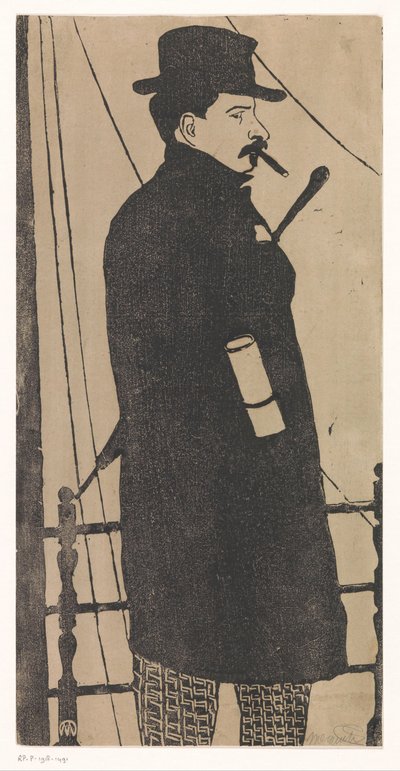Self-Portrait with Coat and Hat by Samuel Jessurun de Mesquita (signed by artist)