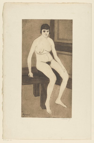 Seated Nude by Samuel Jessurun de Mesquita (signed by artist)