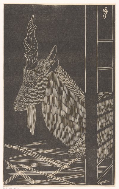 Markhor Goat (Sitting Deer in a Cage) by Samuel Jessurun de Mesquita