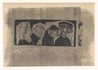 Four Stylized Human Figures in a Row by Samuel Jessurun de Mesquita