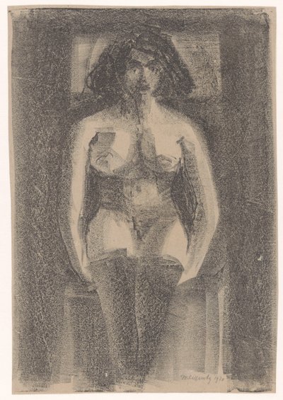 Seated Female Nude with Stockings On by Samuel Jessurun de Mesquita