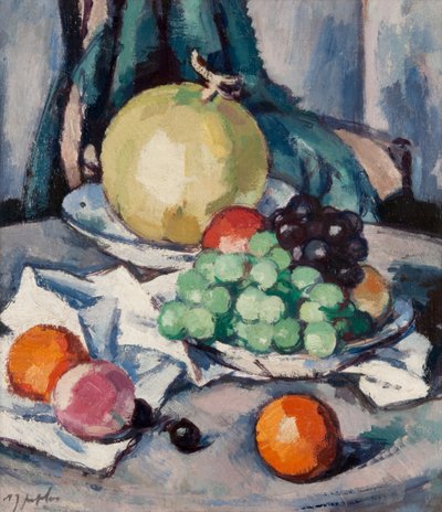 Mixed Fruit - Melon, Grapes and Apples, c.1926 by Samuel John Peploe