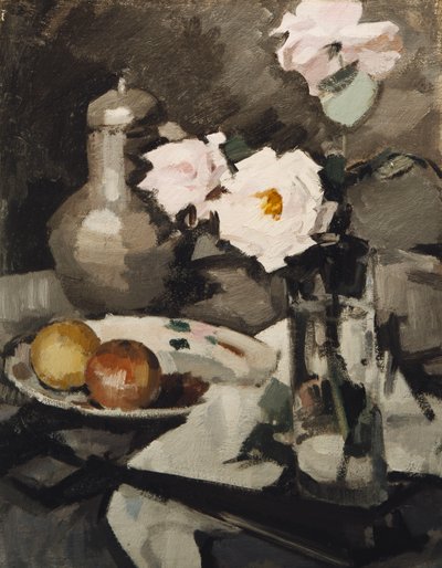 Pink Roses in a Glass Vase by Samuel John Peploe