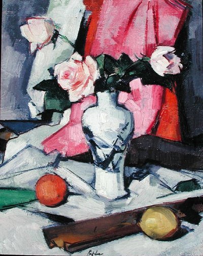 Roses in a Japanese Vase, c.1923 by Samuel John Peploe