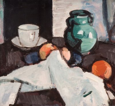 Still Life with Bowl of Fruit, Jug, Cup and Saucer, 1927-29 by Samuel John Peploe