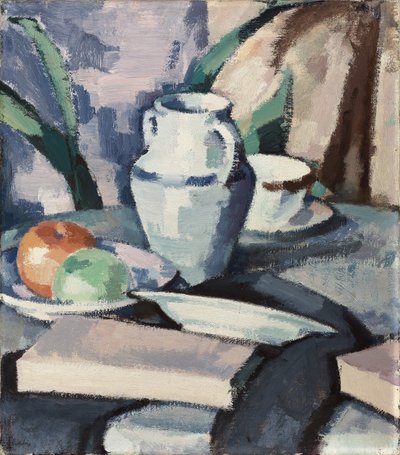 Still life with Vase and Books by Samuel John Peploe