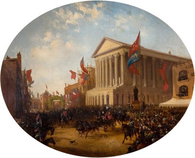 The Duke of Cambridge Leaving the Town Hall, Birmingham, 1857 by Samuel Lines