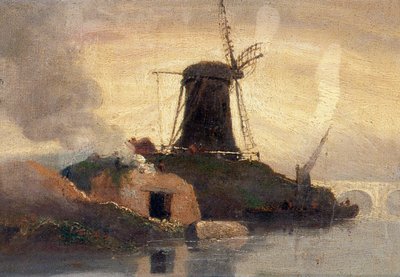 Windmill and Brick Kiln on Riverside by Samuel Owen