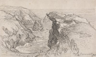 A Page from a Cornish Sketchbook: Cornwall 30 by Samuel Palmer
