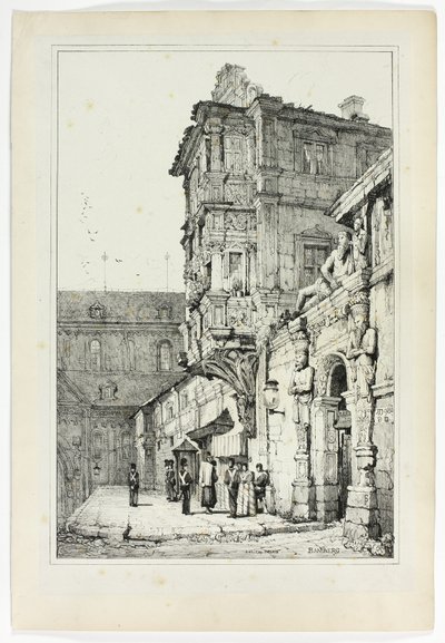 Ancient Palace, Bamberg, from Facsimiles of Sketches made in Flanders and Germany by Samuel Prout