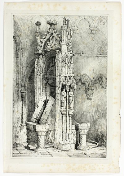At Ratisbonne, from Facsimiles of Sketches made in Flanders and Germany by Samuel Prout