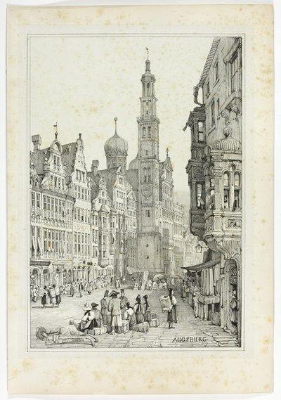 Augsburg, from Facsimiles of Sketches made in Flanders and Germany by Samuel Prout