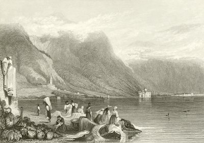 Castle of Chillon, Lake of Geneva, Switzerland by Samuel Prout