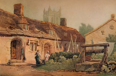 Cottages at Glastonbury, c1819 by Samuel Prout