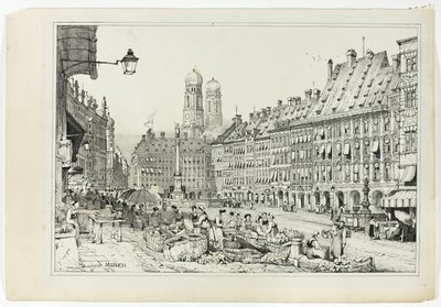 Munich, from Facsimiles of Sketches made in Flanders and Germany by Samuel Prout