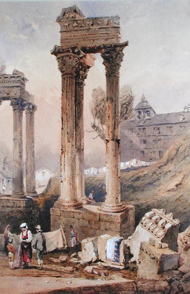 Temple of Vespasian by Samuel Prout