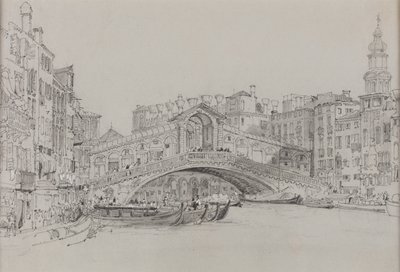 The Rialto, Venice by Samuel Prout
