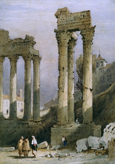 The Temple of Vespasian and Saturn by Samuel Prout